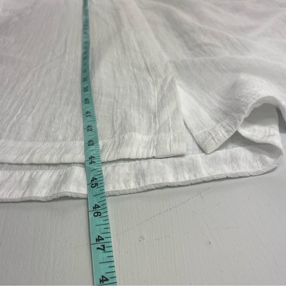 H&M Women’s White Gauzy Lightweight Button-Front Kaftan Cover-Up Sz 14 - Picture 11 of 12